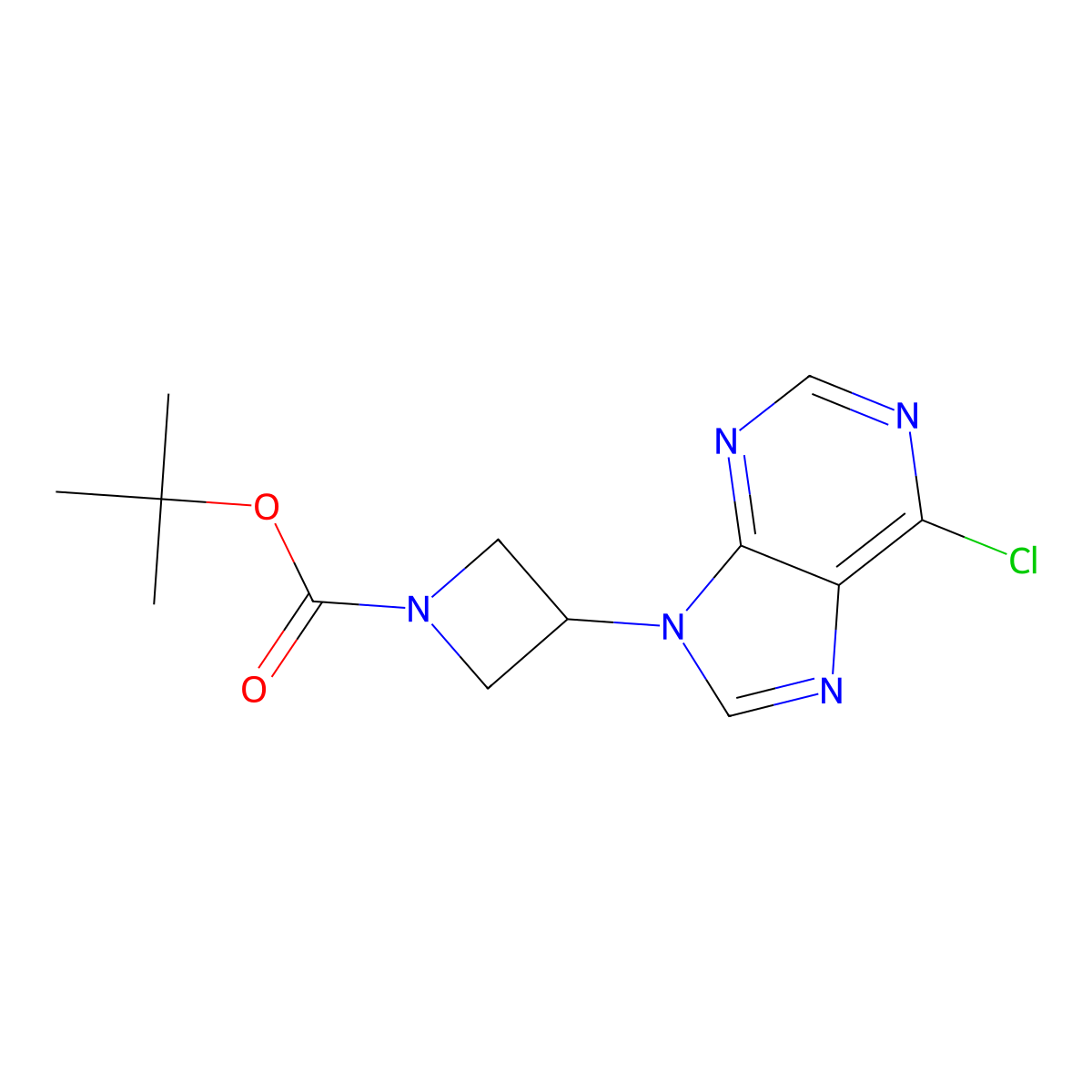 tert-Butyl 3-(6-chloro-9H-purin-9-yl)azetidine-1-carboxylate molecular structure, CAS 2137735-36-3