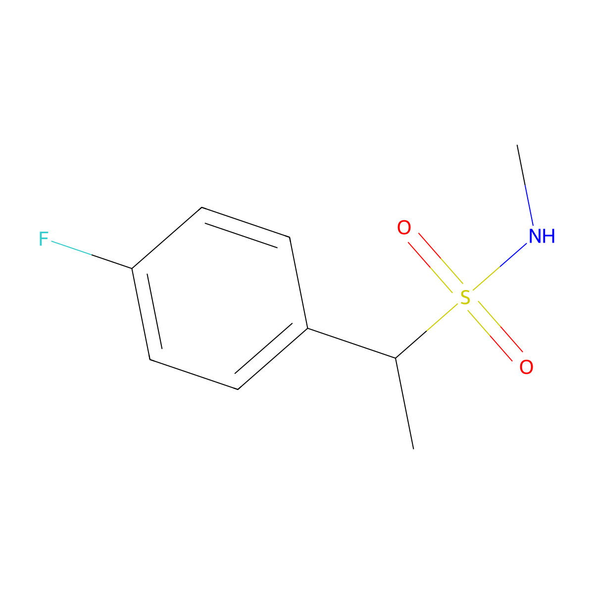 1-(4-fluorophenyl)-N-methylethane-1-sulfonamide molecular structure, CAS 2137735-50-1