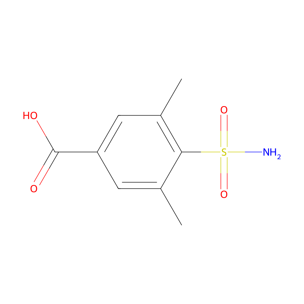 3,5-Dimethyl-4-sulfamoylbenzoic acid molecular structure, CAS 2137736-32-2