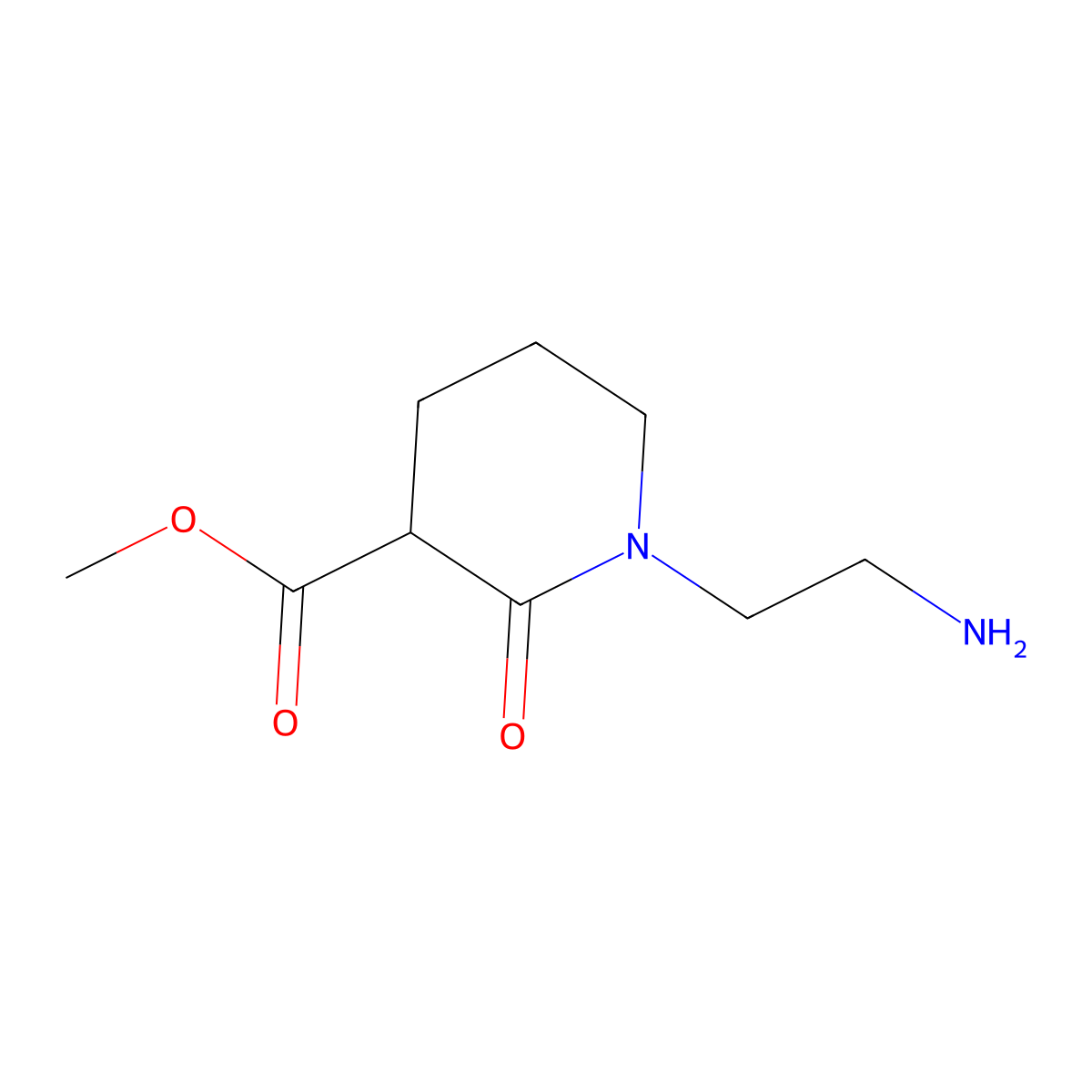 Methyl 1-(2-aminoethyl)-2-oxopiperidine-3-carboxylate molecular structure, CAS 2137737-48-3