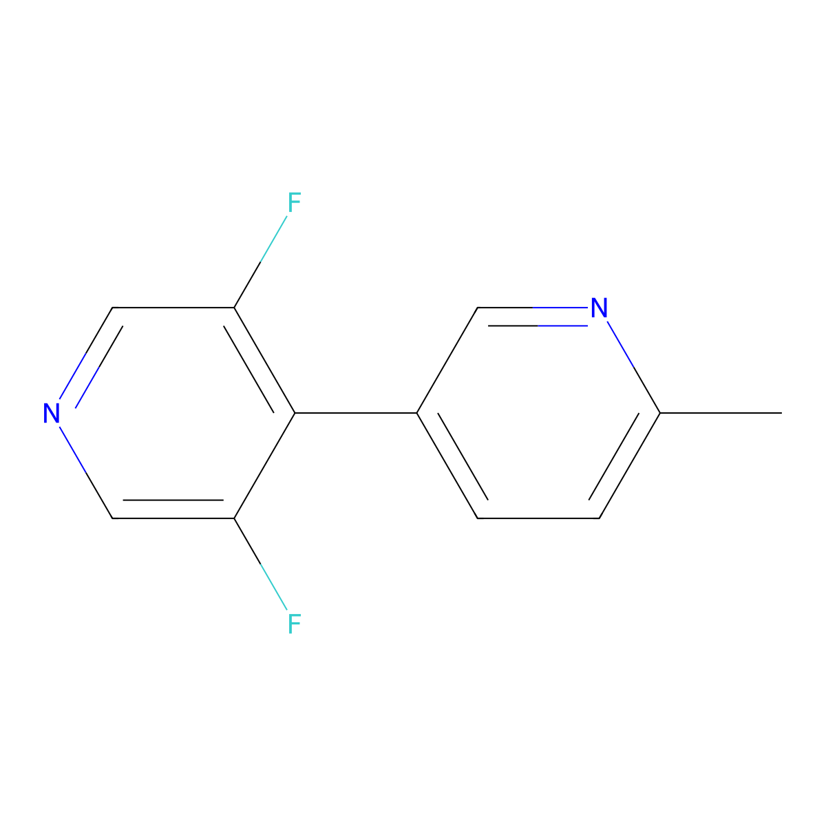 3,5-Difluoro-4-(6-methylpyridin-3-yl)pyridine molecular structure, CAS 2137738-00-0