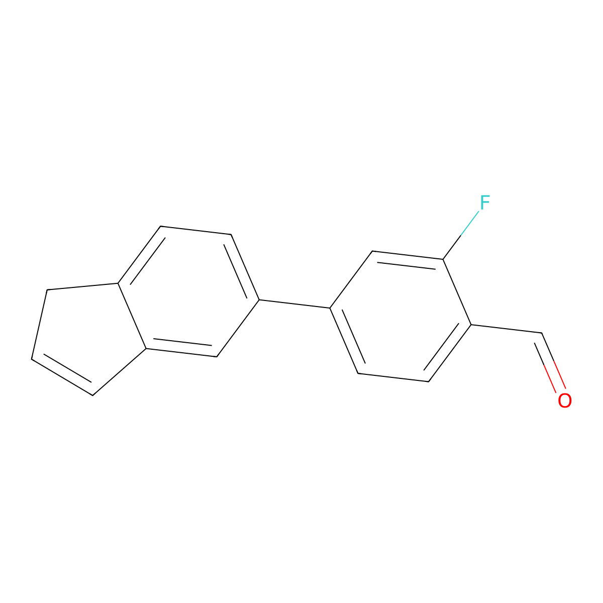 2-fluoro-4-(1H-inden-5-yl)benzaldehyde molecular structure, CAS 2137738-03-3