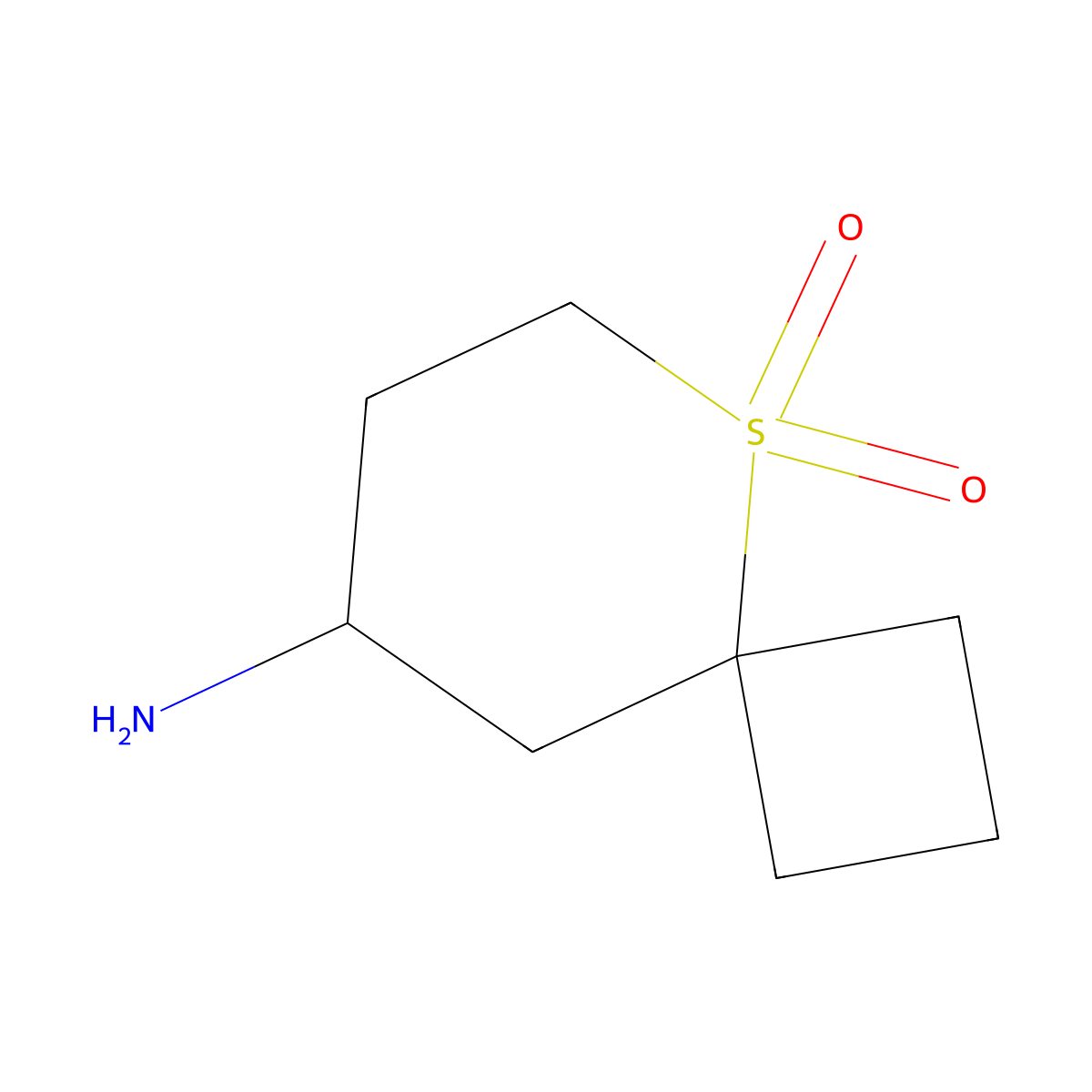 8-Amino-5lambda6-thiaspiro[3.5]nonane-5,5-dione molecular structure, CAS 2137738-09-9