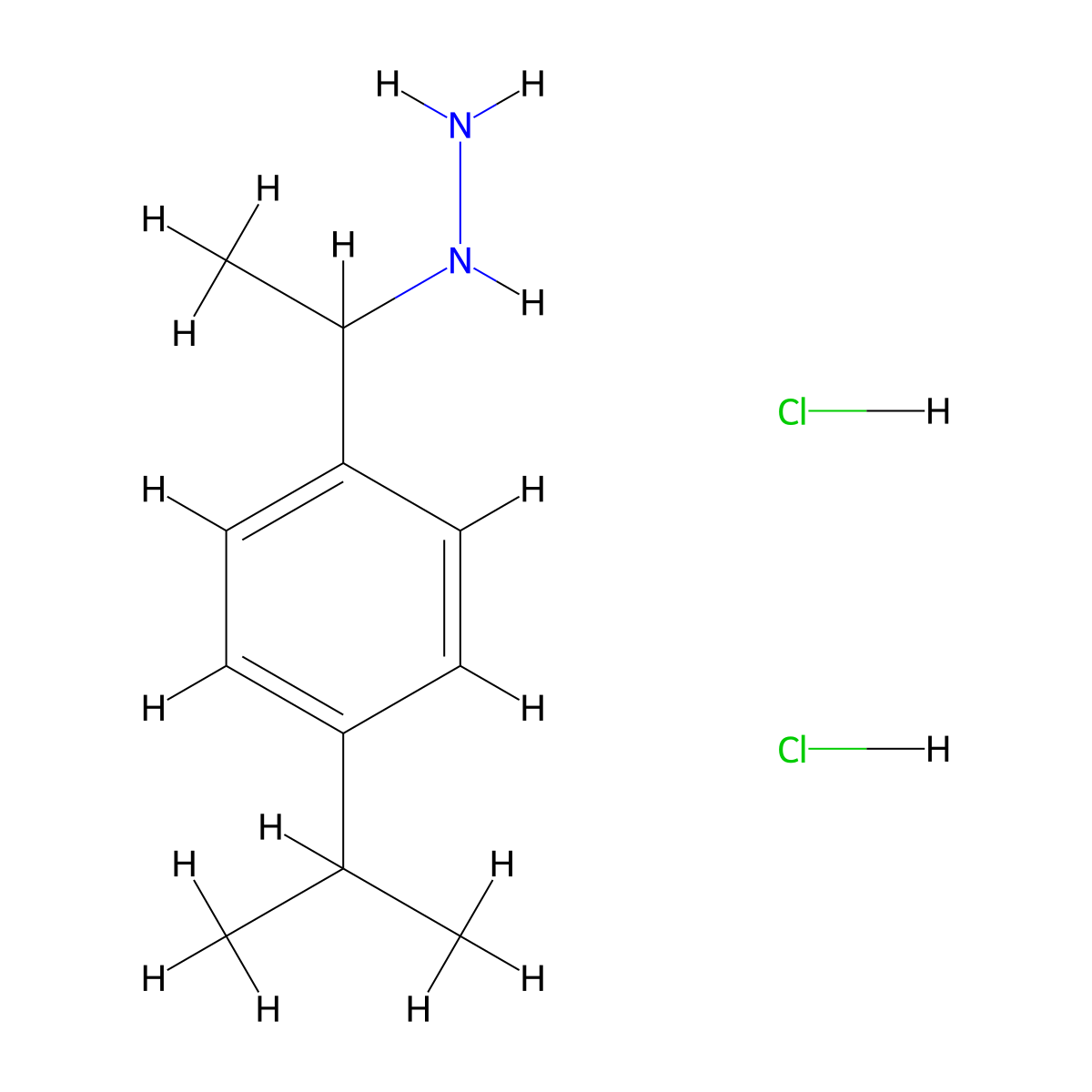{1-[4-(Propan-2-yl)phenyl]ethyl}hydrazine dihydrochloride molecular structure, CAS 2137738-32-8