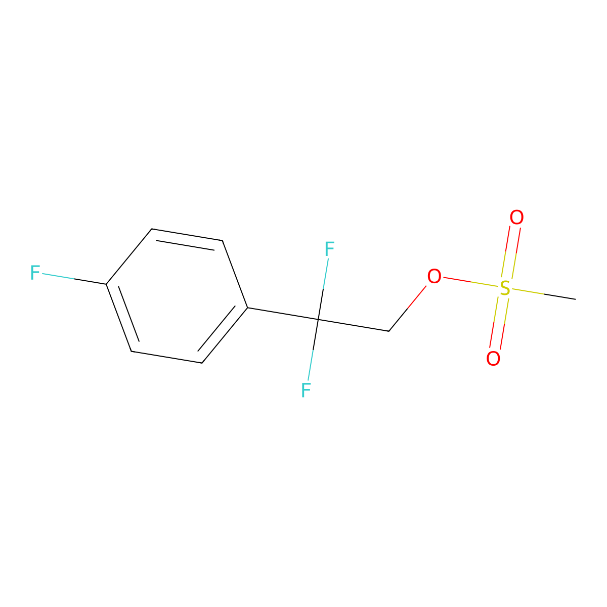 2,2-Difluoro-2-(4-fluorophenyl)ethyl methanesulfonate molecular structure, CAS 2137738-49-7