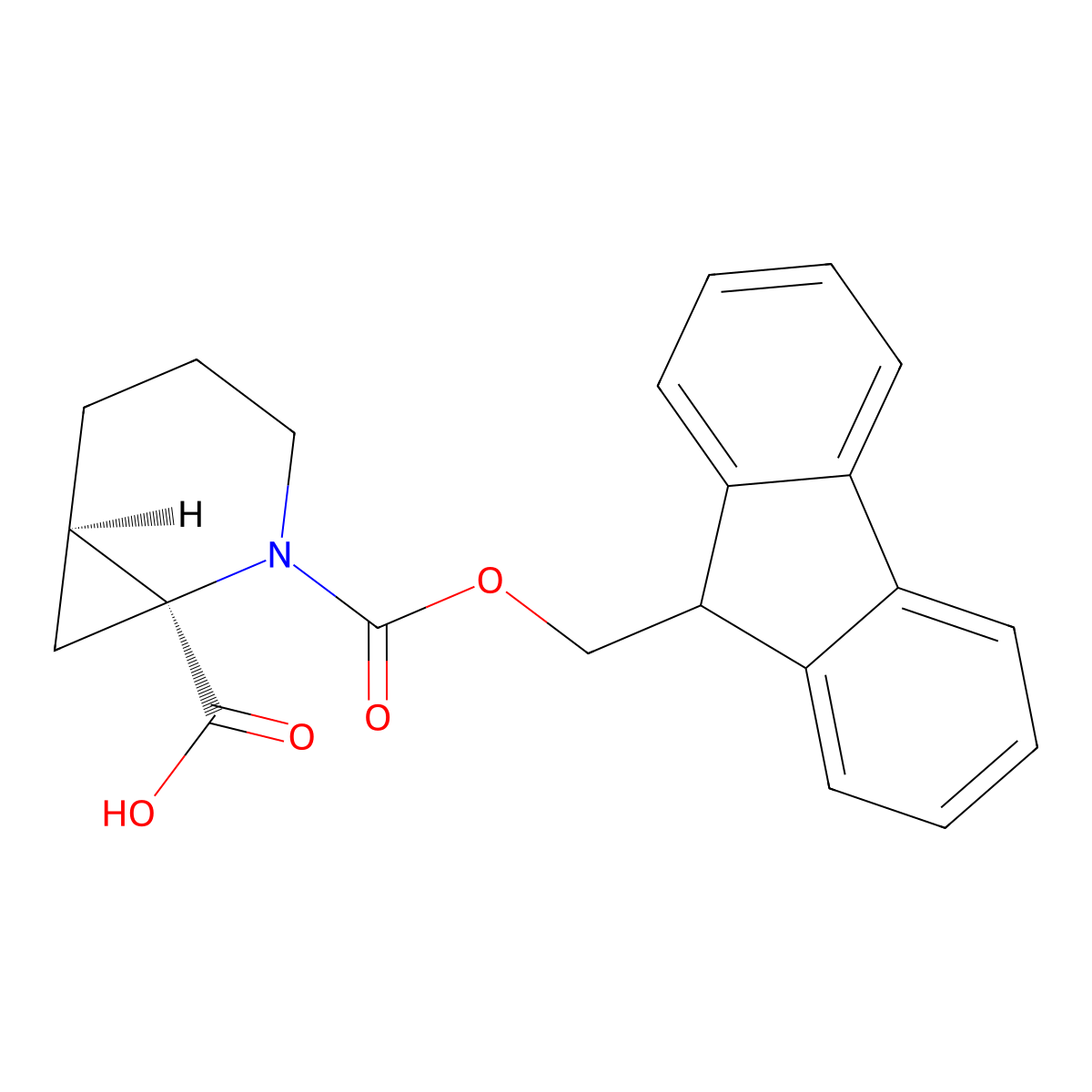 rac-(1R,6S)-2-(((9H-fluoren-9-yl)methoxy)carbonyl)-2-azabicyclo(4.1.0)heptane-1-carboxylic acid molecular structure, CAS 2137738-72-6