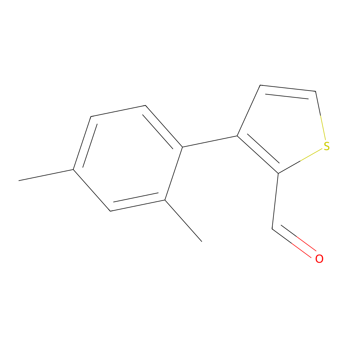 3-(2,4-Dimethylphenyl)thiophene-2-carbaldehyde molecular structure, CAS 2137739-47-8