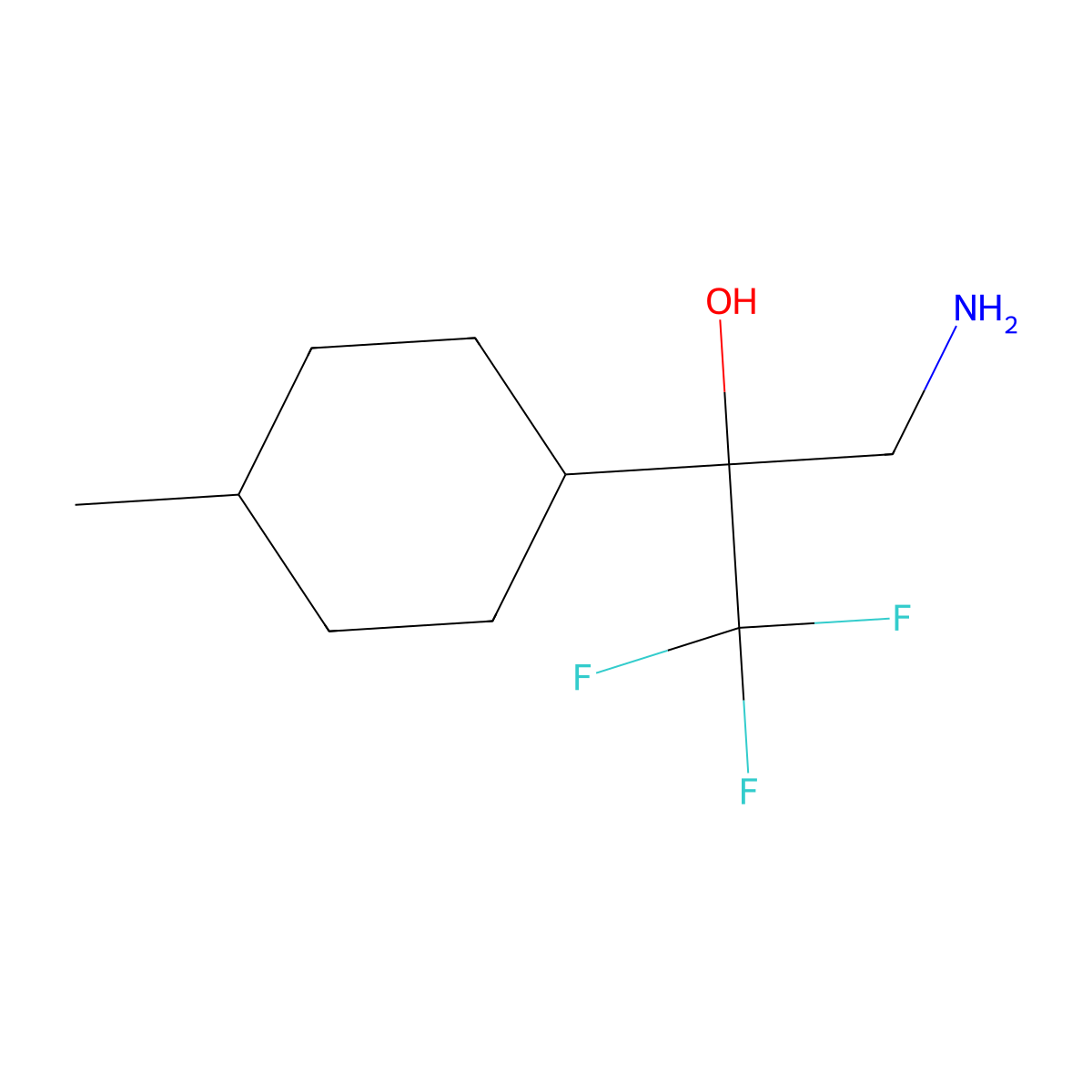 3-Amino-1,1,1-trifluoro-2-(4-methylcyclohexyl)propan-2-ol molecular structure, CAS 2137739-60-5