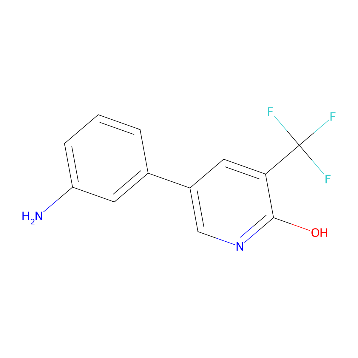 5-(3-Aminophenyl)-3-(trifluoromethyl)pyridin-2-ol molecular structure, CAS 2137740-18-0