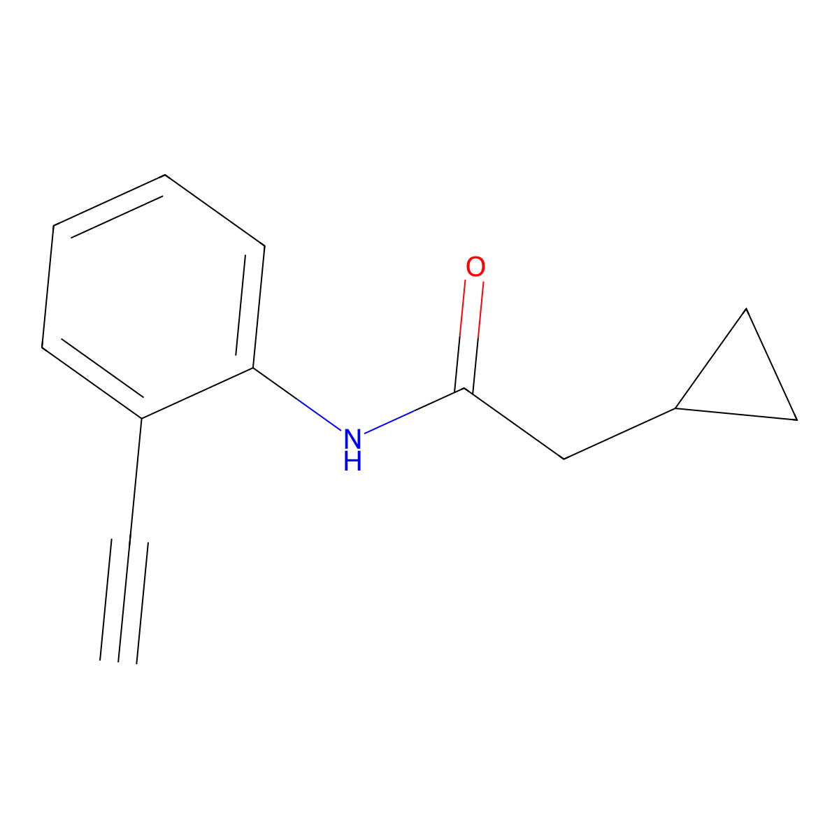 2-cyclopropyl-N-(2-ethynylphenyl)acetamide molecular structure, CAS 2137740-35-1