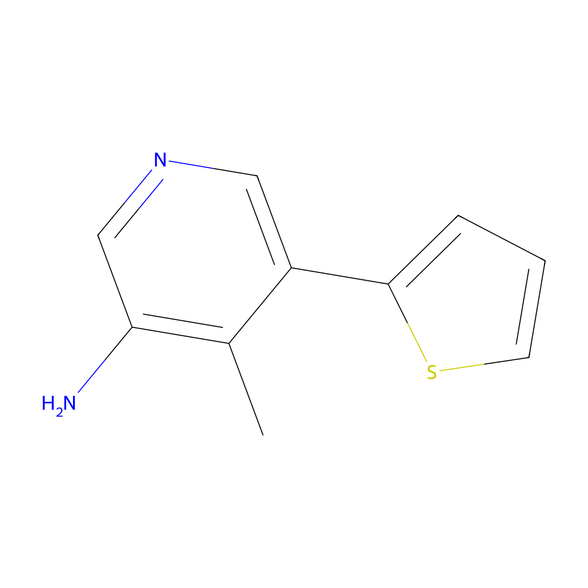4-Methyl-5-(thiophen-2-yl)pyridin-3-amine molecular structure, CAS 2137741-93-4
