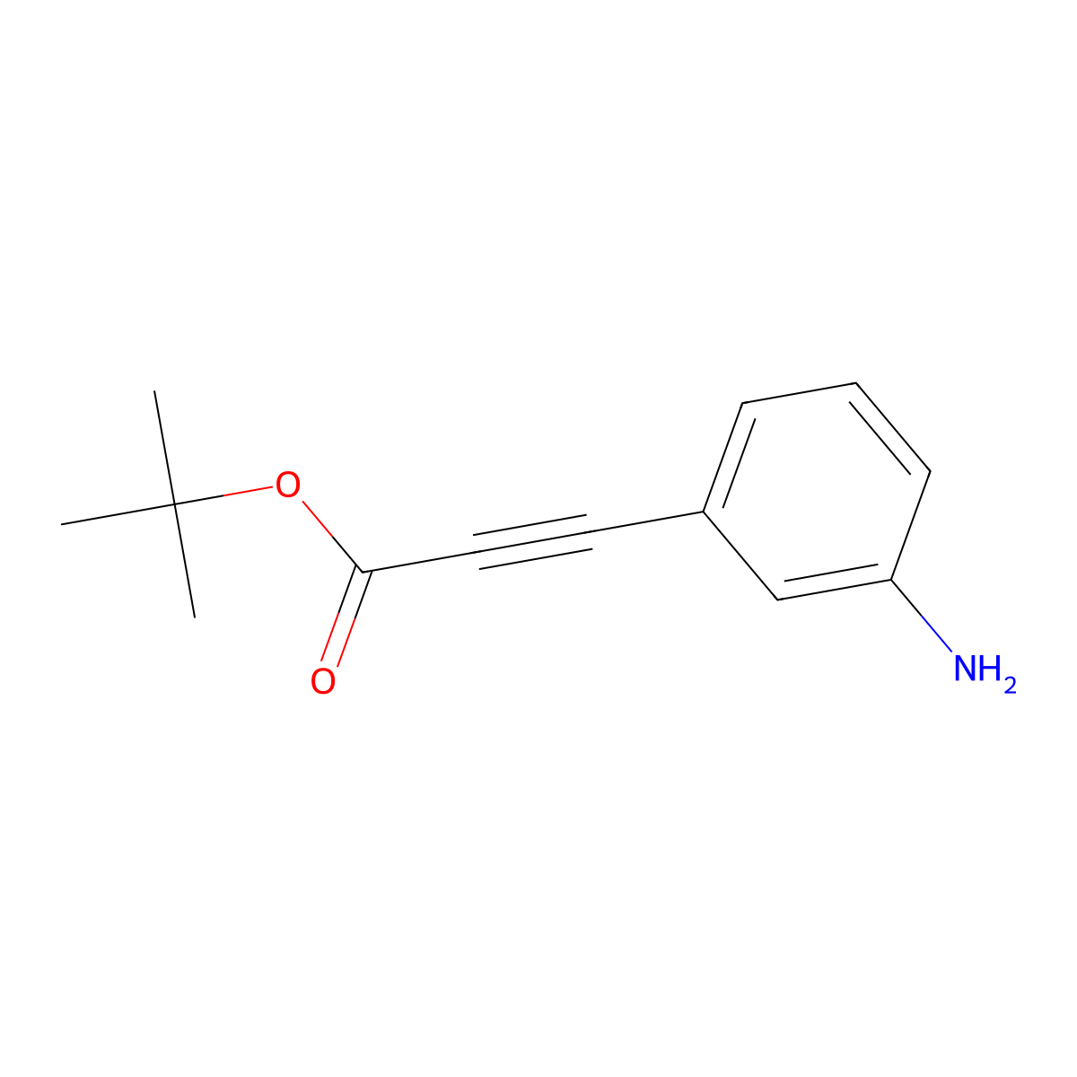 Tert-butyl 3-(3-aminophenyl)prop-2-ynoate molecular structure, CAS 2137742-10-8