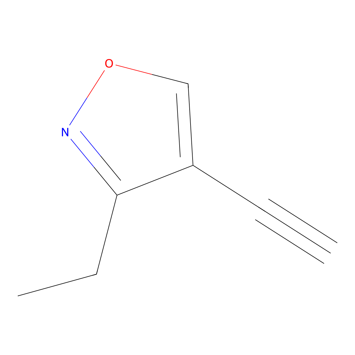 3-Ethyl-4-ethynyl-1,2-oxazole molecular structure, CAS 2137742-33-5