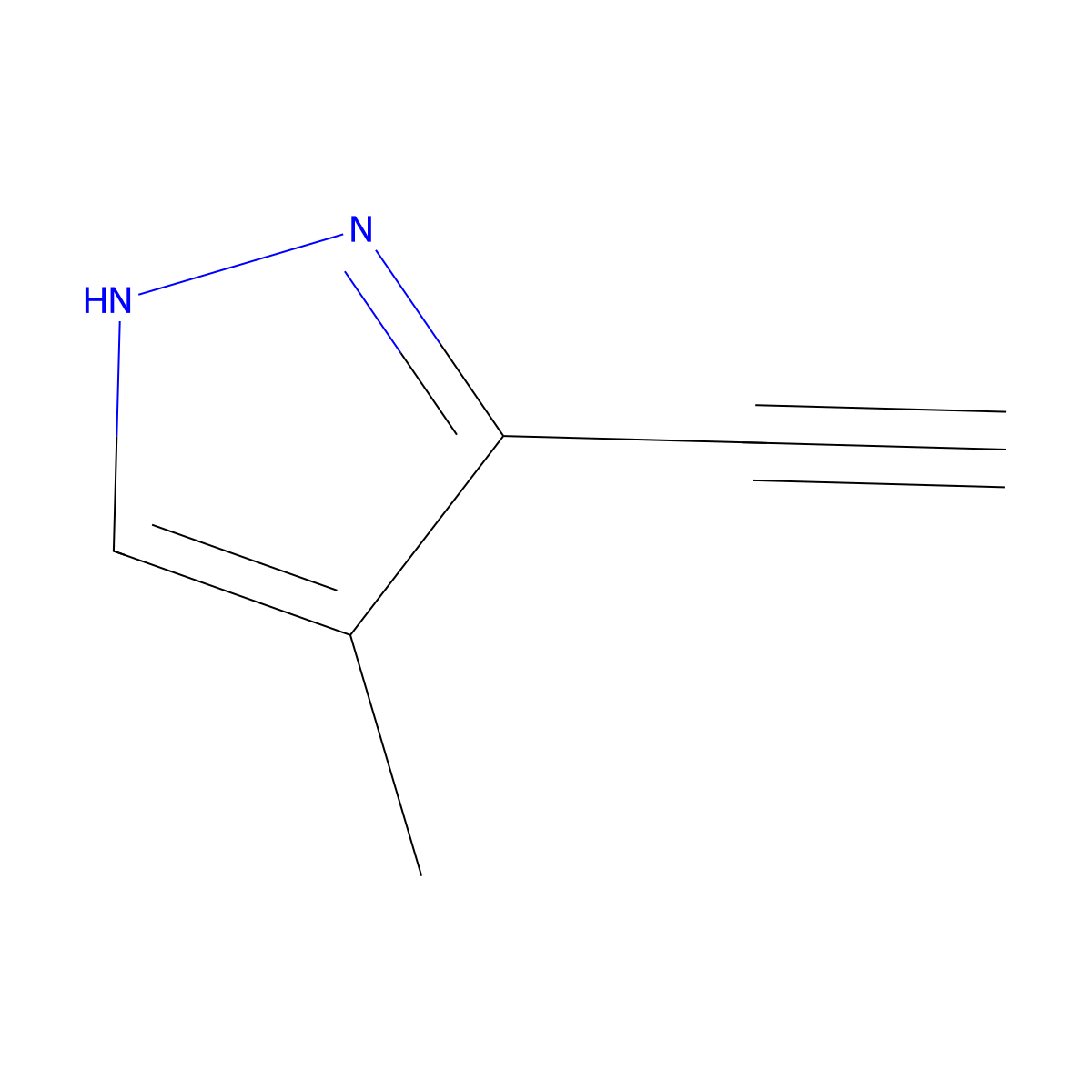 3-ethynyl-4-methyl-1H-pyrazole molecular structure, CAS 2137742-39-1