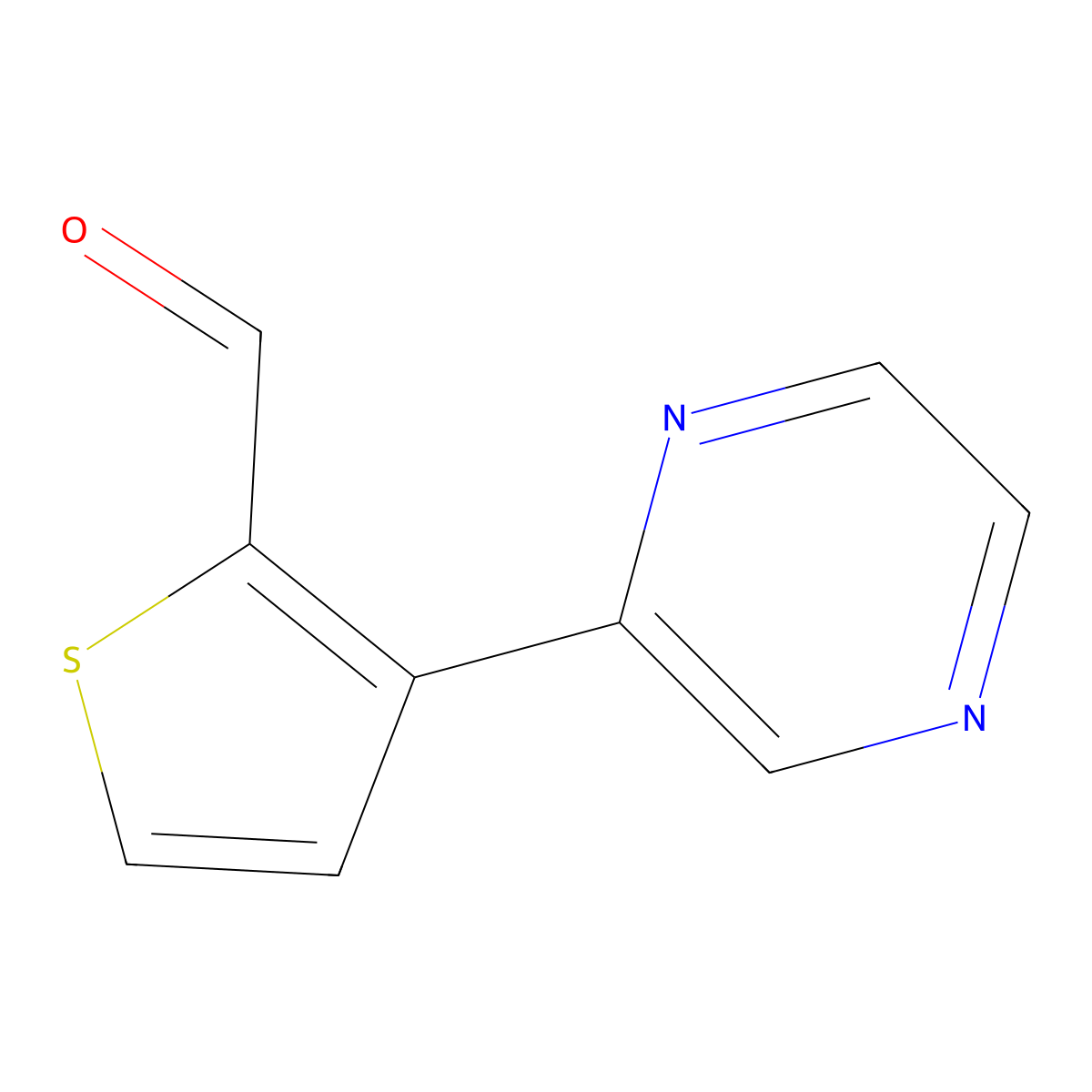 3-(Pyrazin-2-yl)thiophene-2-carbaldehyde molecular structure, CAS 2137742-42-6