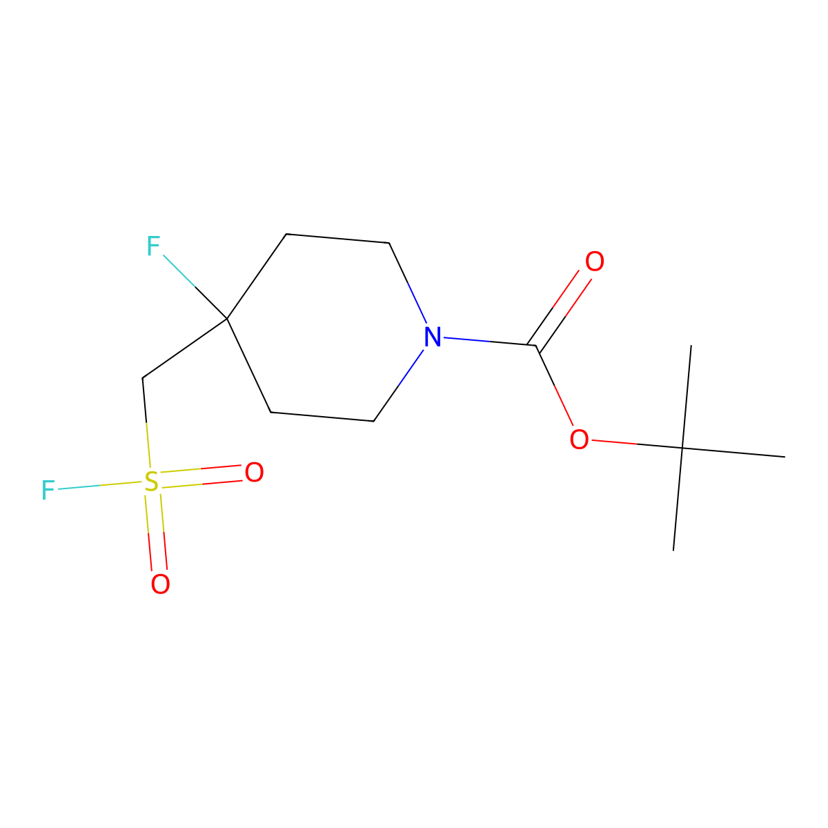 Tert-butyl 4-fluoro-4-[(fluorosulfonyl)methyl]piperidine-1-carboxylate molecular structure, CAS 2137742-86-8