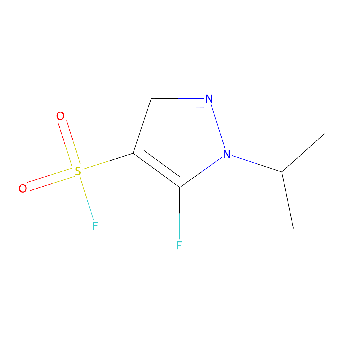 5-fluoro-1-(propan-2-yl)-1H-pyrazole-4-sulfonyl fluoride molecular structure, CAS 2137742-91-5