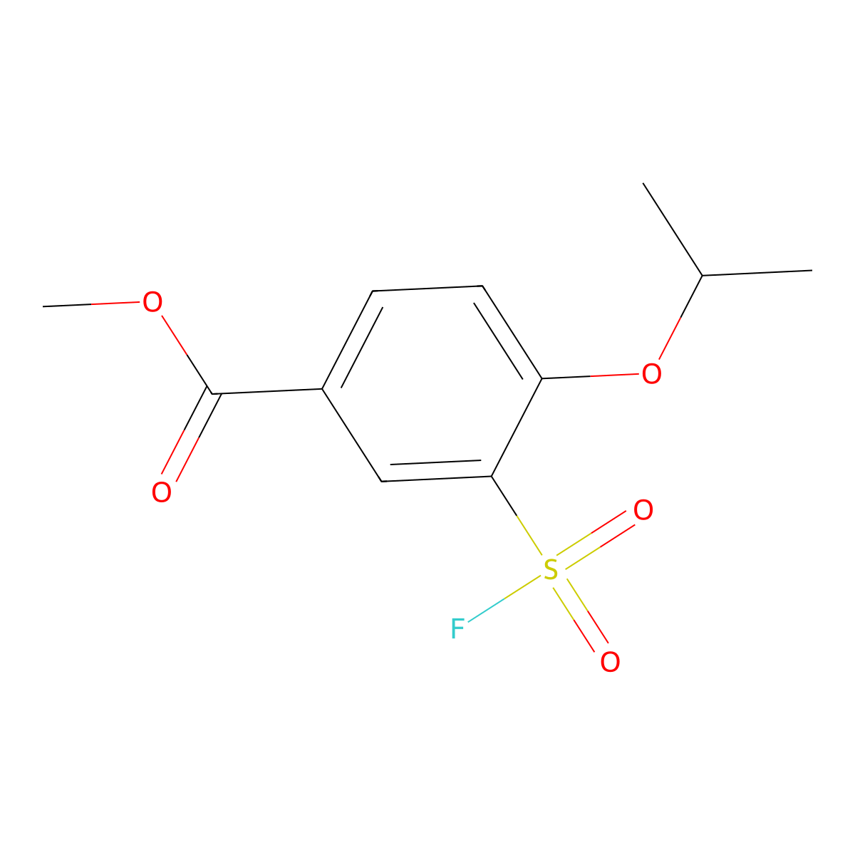 Methyl 3-(fluorosulfonyl)-4-(propan-2-yloxy)benzoate molecular structure, CAS 2137743-27-0
