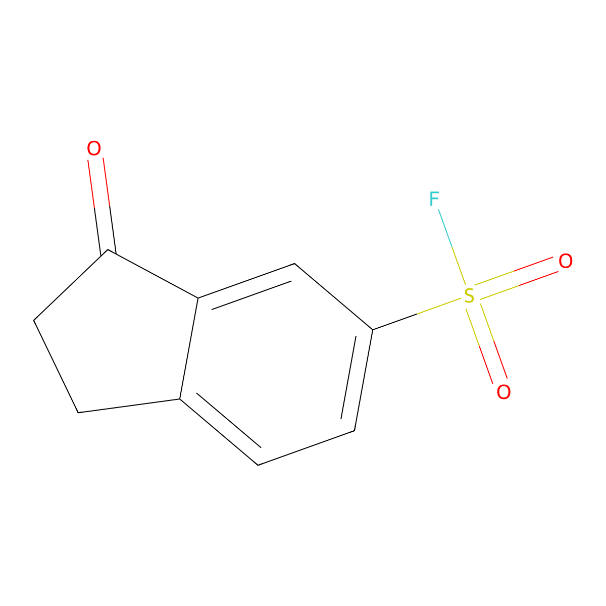 3-oxo-2,3-dihydro-1H-indene-5-sulfonyl fluoride molecular structure, CAS 2137743-56-5