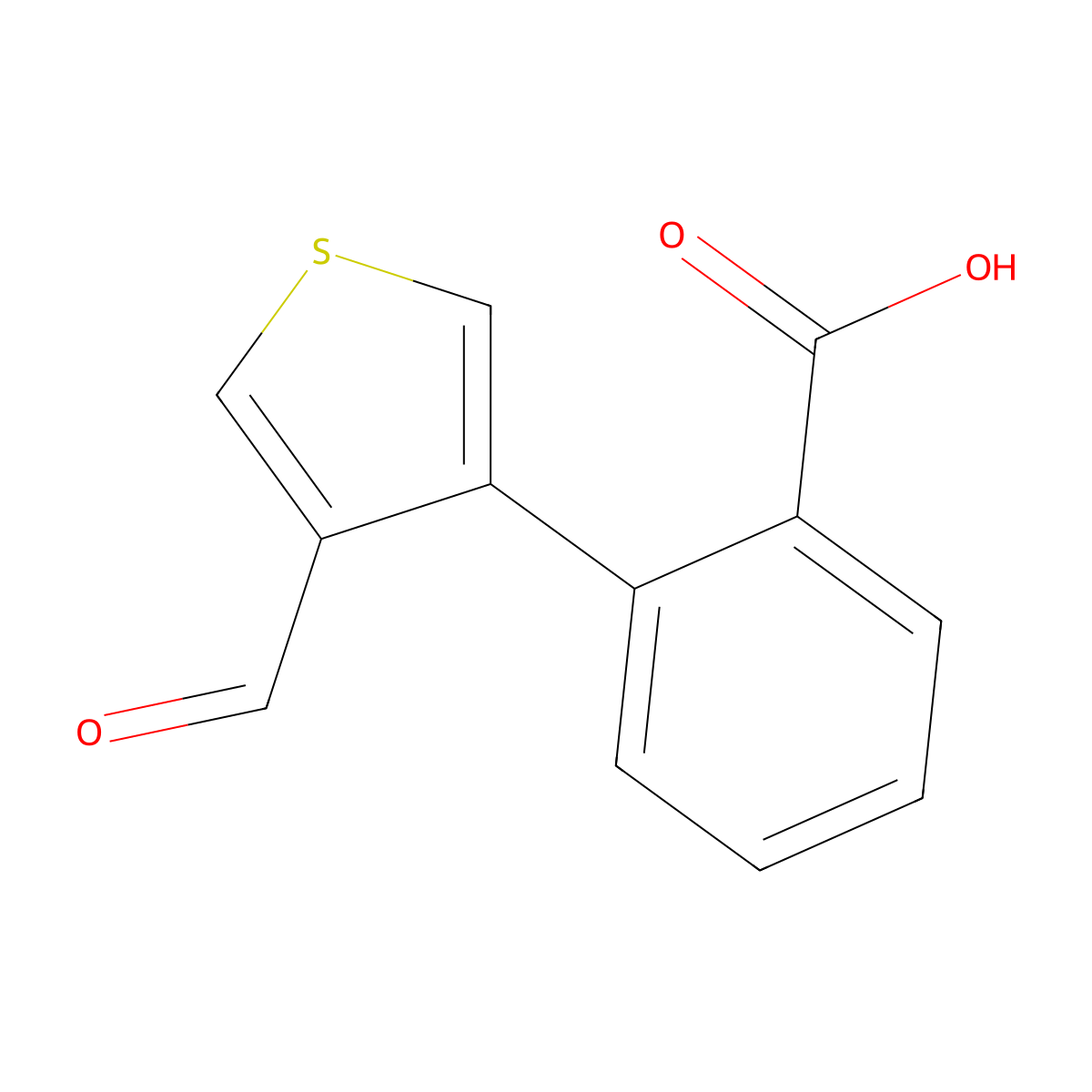 2-(4-Formylthiophen-3-yl)benzoic acid molecular structure, CAS 2137743-90-7