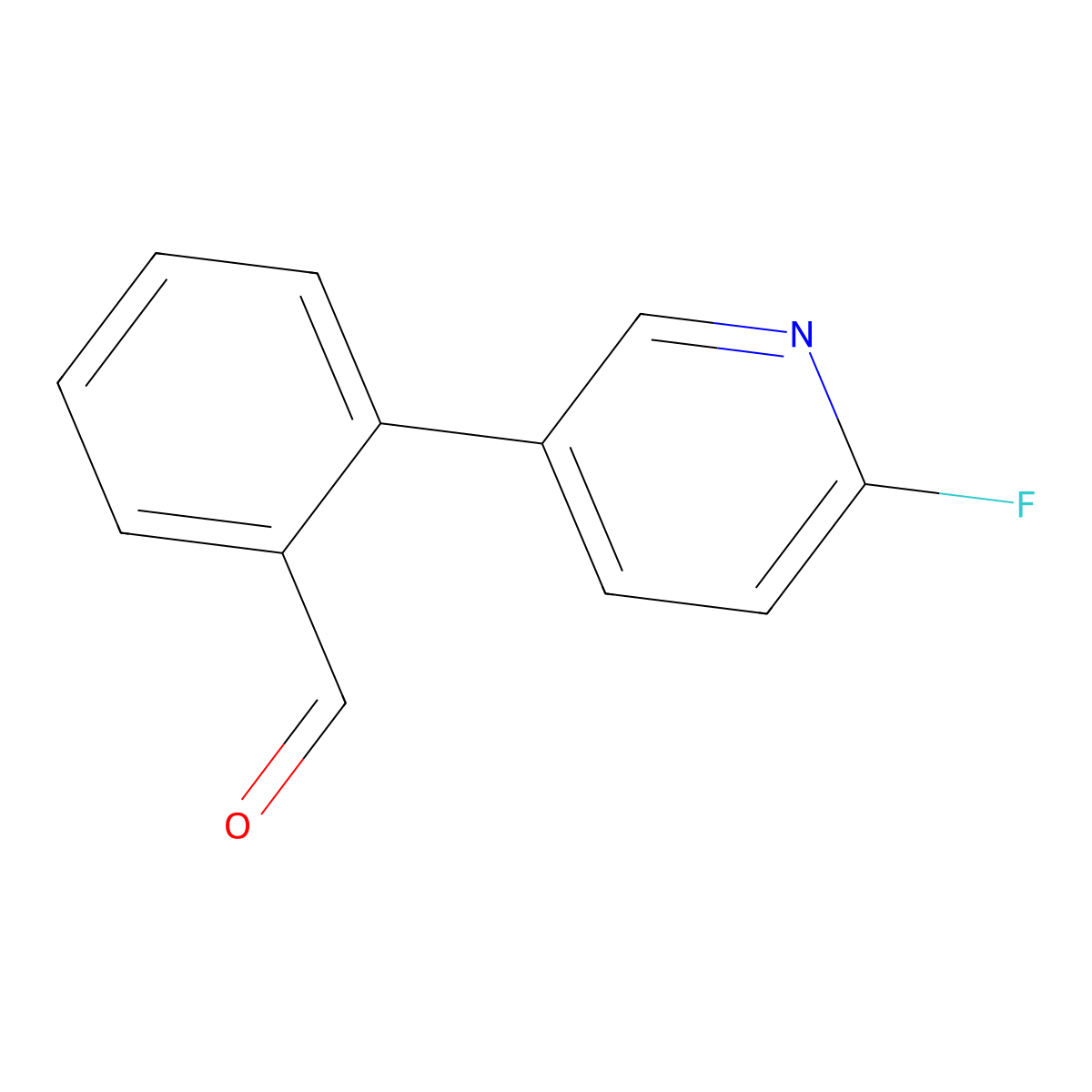 Benzaldehyde, 2-(6-fluoro-3-pyridinyl)- molecular structure, CAS 2137743-98-5