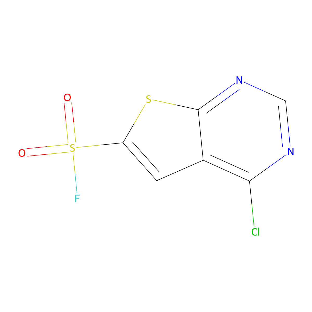 4-Chlorothieno[2,3-d]pyrimidine-6-sulfonyl fluoride molecular structure, CAS 2137744-26-2