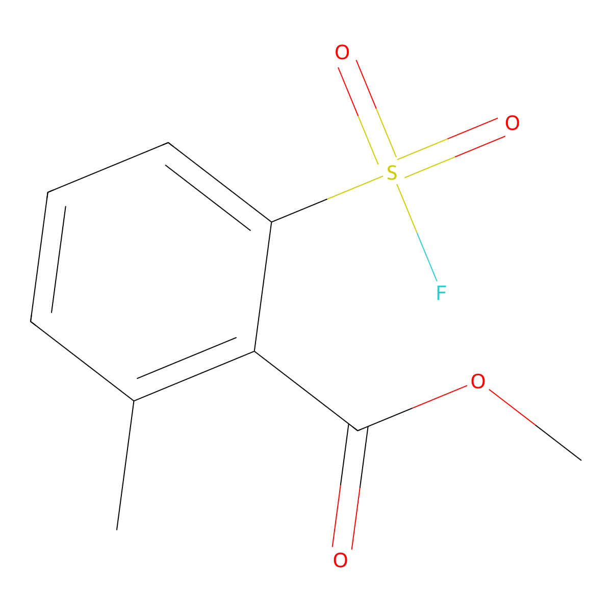 Methyl 2-(fluorosulfonyl)-6-methylbenzoate molecular structure, CAS 2137744-34-2