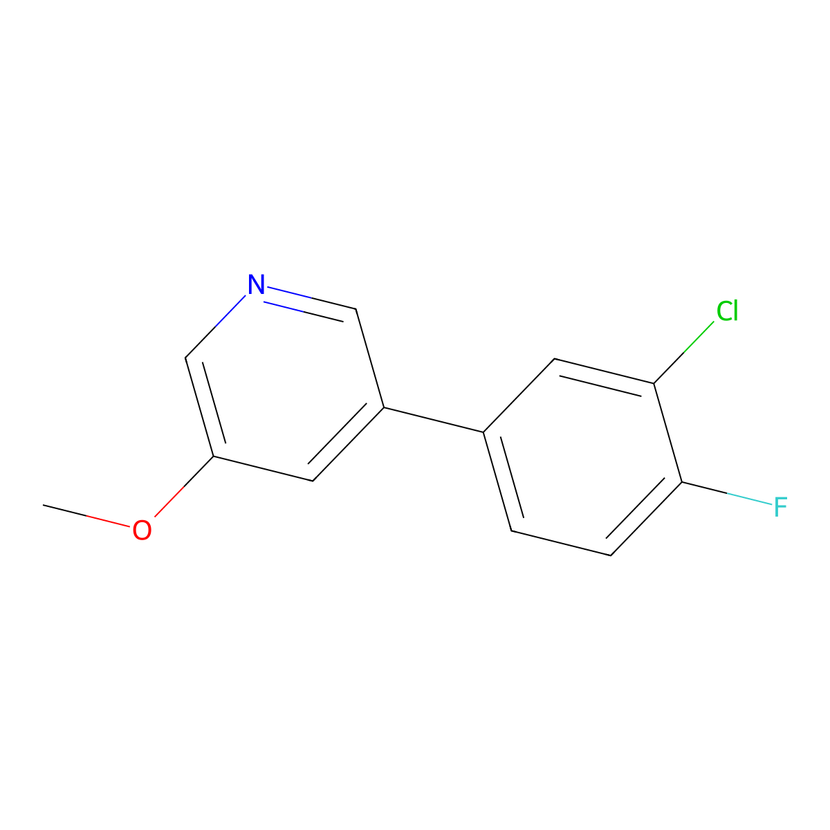3-(3-Chloro-4-fluorophenyl)-5-methoxypyridine molecular structure, CAS 2137744-38-6