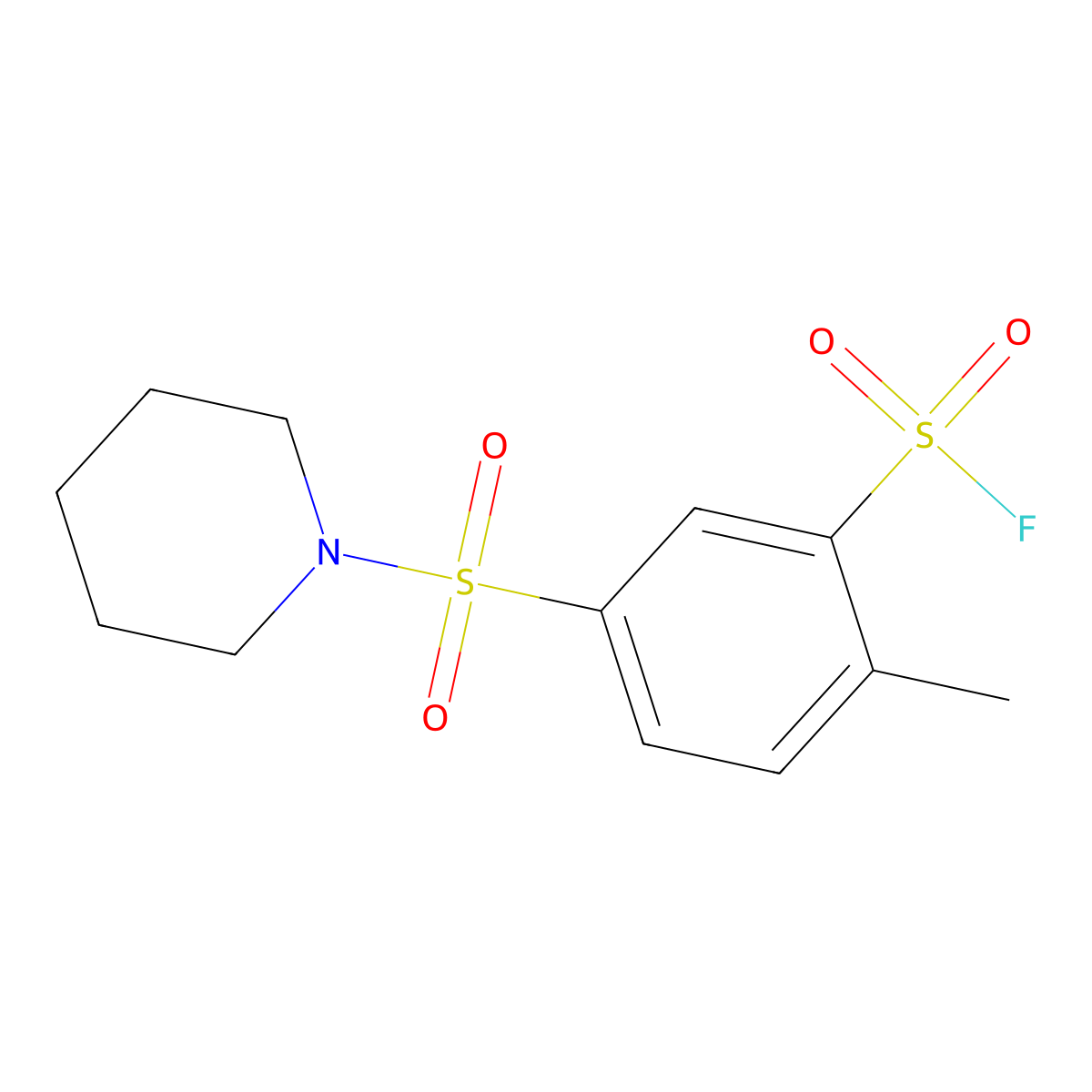 2-Methyl-5-(piperidine-1-sulfonyl)benzene-1-sulfonyl fluoride molecular structure, CAS 2137744-41-1