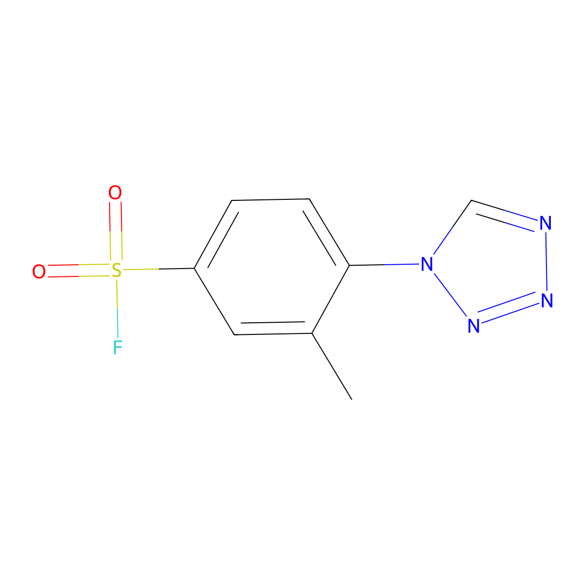 3-methyl-4-(1H-1,2,3,4-tetrazol-1-yl)benzene-1-sulfonyl fluoride molecular structure, CAS 2137744-49-9