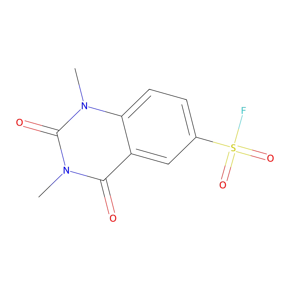 1,3-Dimethyl-2,4-dioxo-1,2,3,4-tetrahydroquinazoline-6-sulfonyl fluoride molecular structure, CAS 2137744-50-2