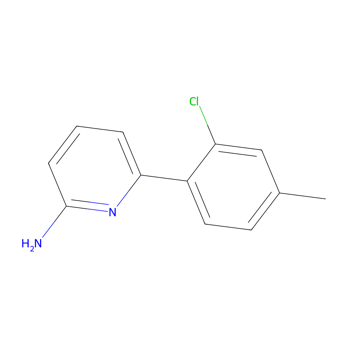 6-(2-Chloro-4-methylphenyl)pyridin-2-amine molecular structure, CAS 2137744-53-5