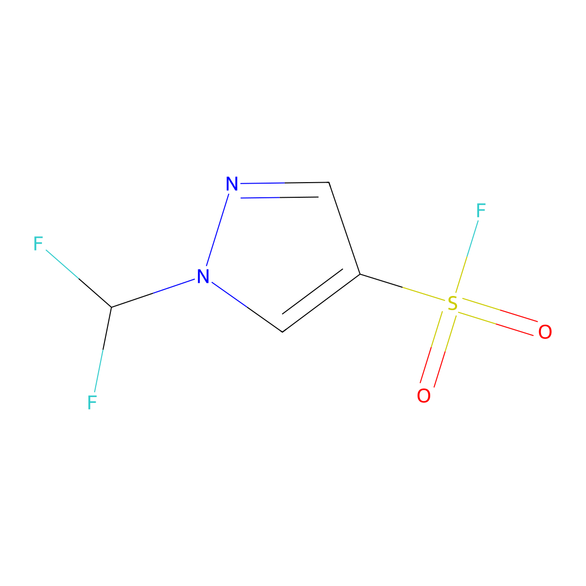 1-(Difluoromethyl)-1H-pyrazole-4-sulfonyl fluoride molecular structure, CAS 2137744-58-0