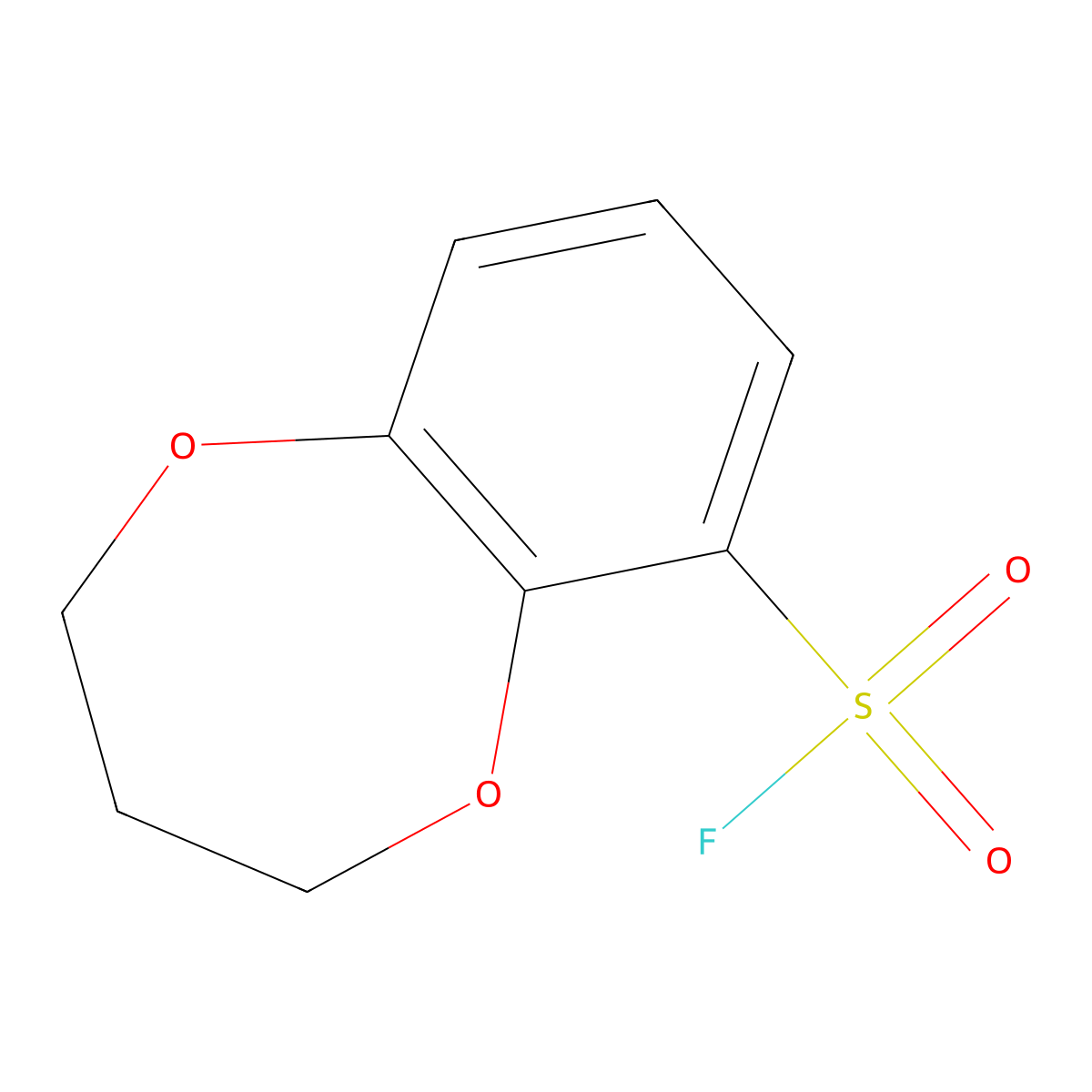 3,4-dihydro-2H-1,5-benzodioxepine-6-sulfonyl fluoride molecular structure, CAS 2137744-96-6