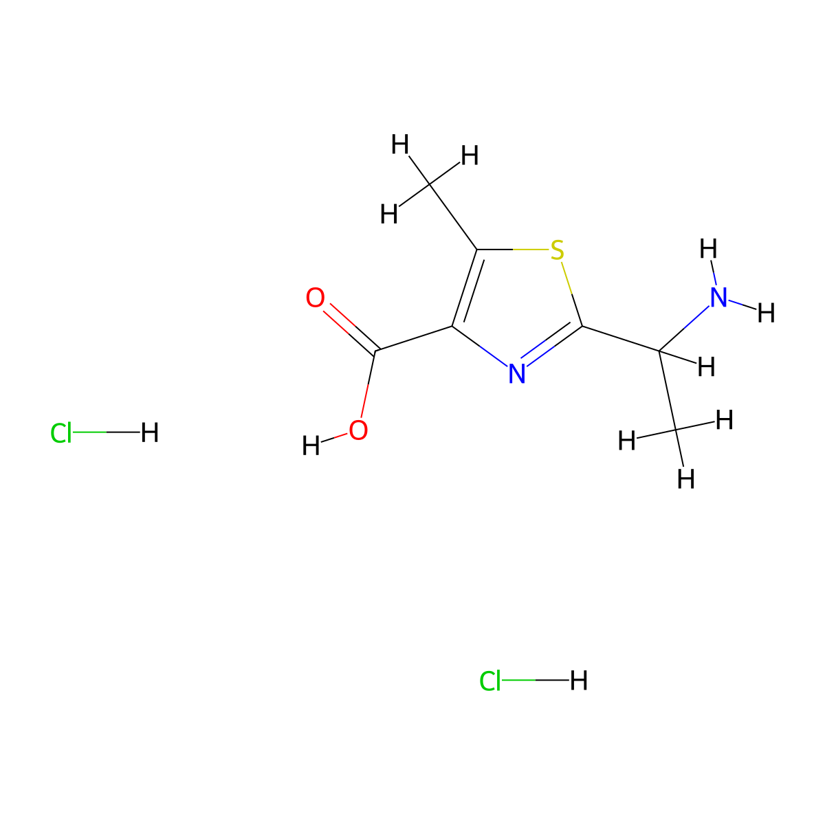 2-(1-Aminoethyl)-5-methyl-1,3-thiazole-4-carboxylic acid dihydrochloride molecular structure, CAS 2137744-99-9