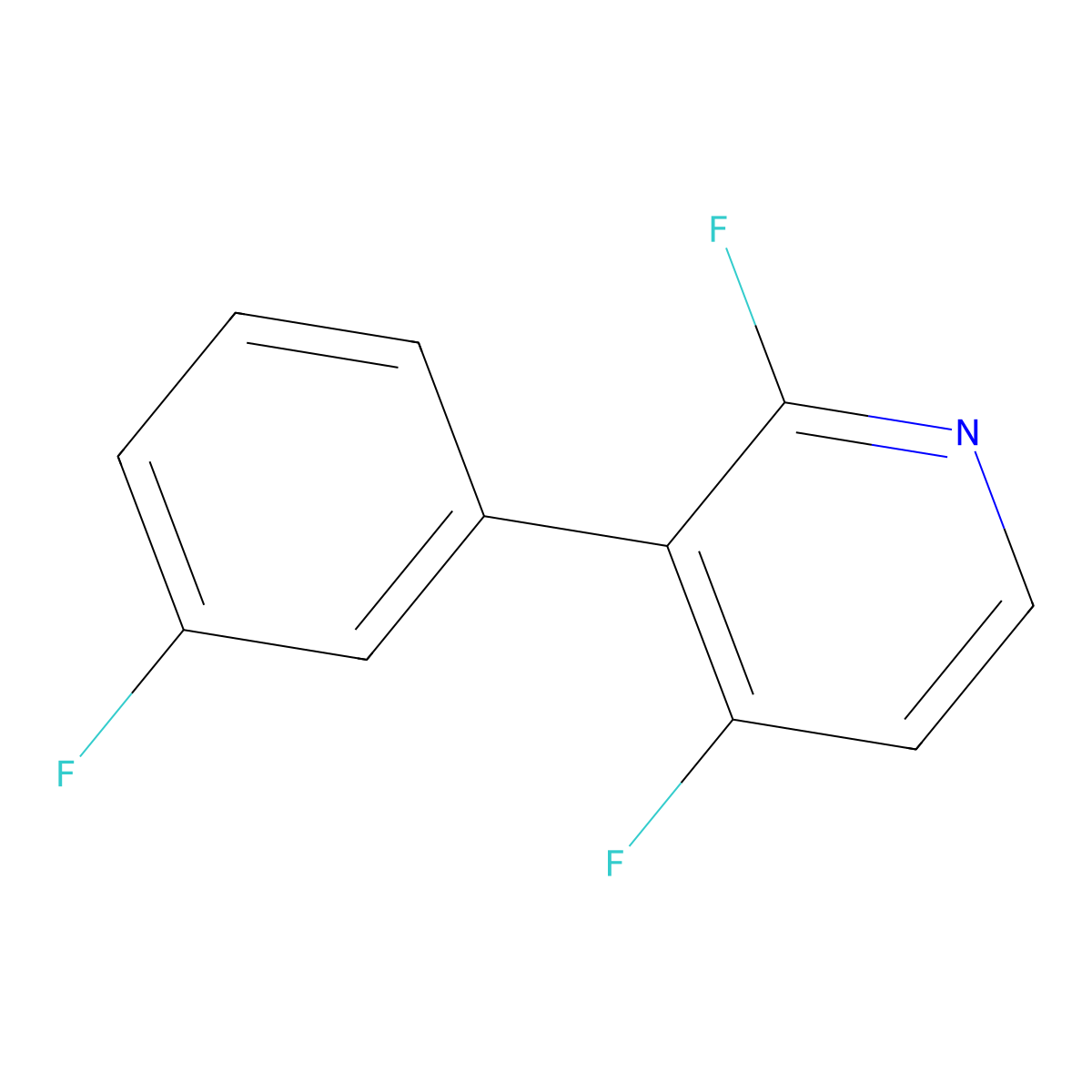 2,4-Difluoro-3-(3-fluorophenyl)pyridine molecular structure, CAS 2137745-14-1