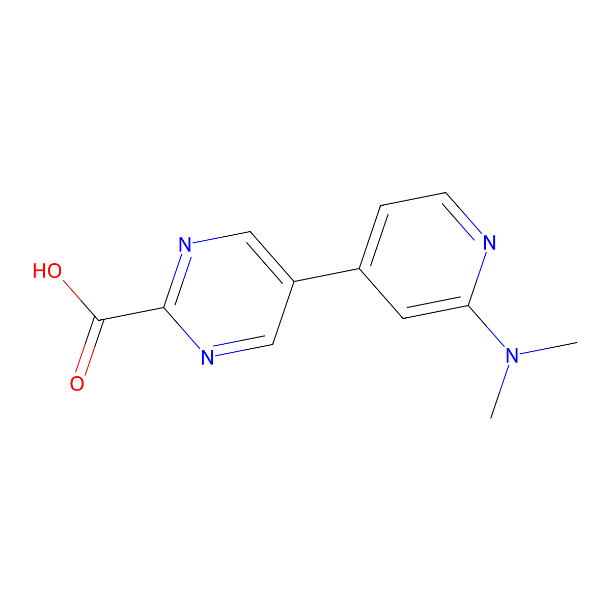 5-[2-(Dimethylamino)pyridin-4-yl]pyrimidine-2-carboxylic acid molecular structure, CAS 2137745-18-5