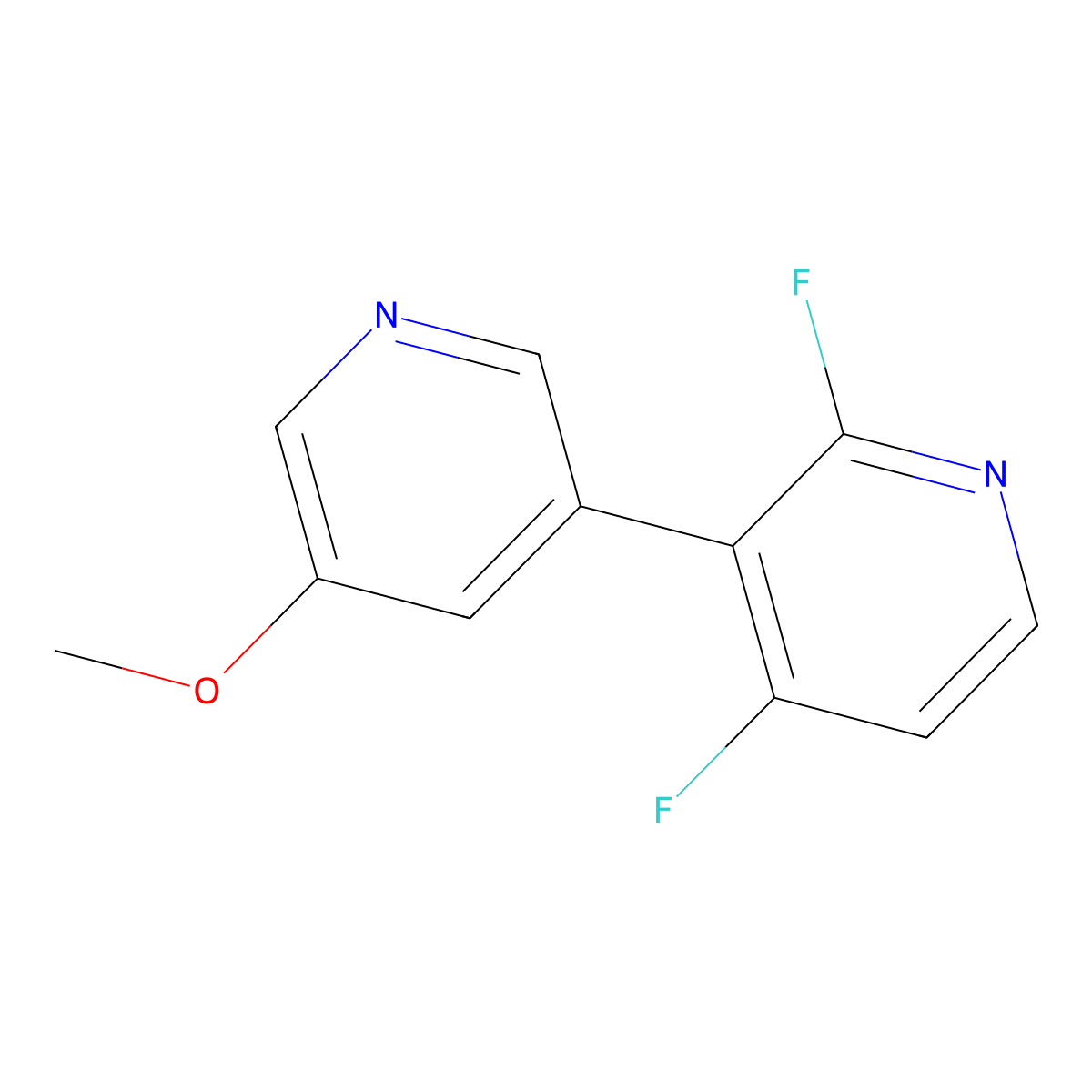2,4-Difluoro-3-(5-methoxypyridin-3-yl)pyridine molecular structure, CAS 2137745-23-2