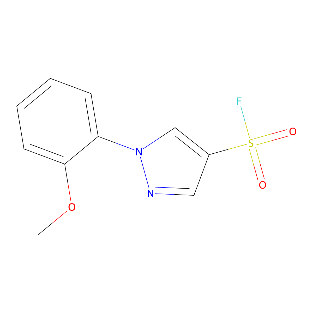 1-(2-methoxyphenyl)-1H-pyrazole-4-sulfonyl fluoride molecular structure, CAS 2137745-54-9