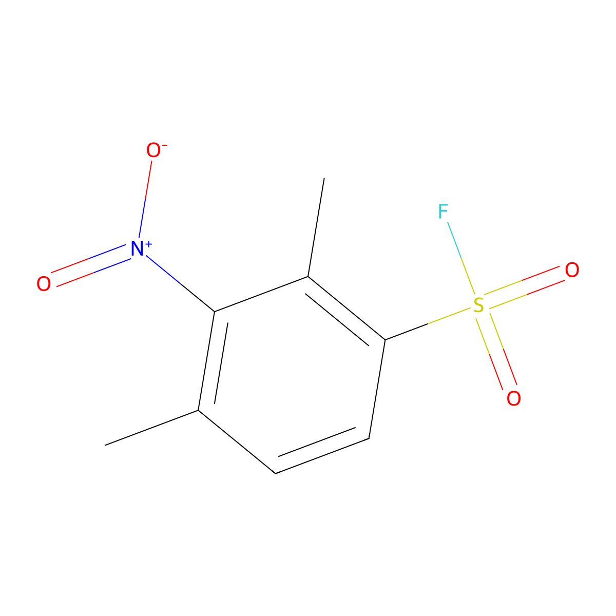 2,4-Dimethyl-3-nitrobenzene-1-sulfonyl fluoride molecular structure, CAS 2137745-89-0