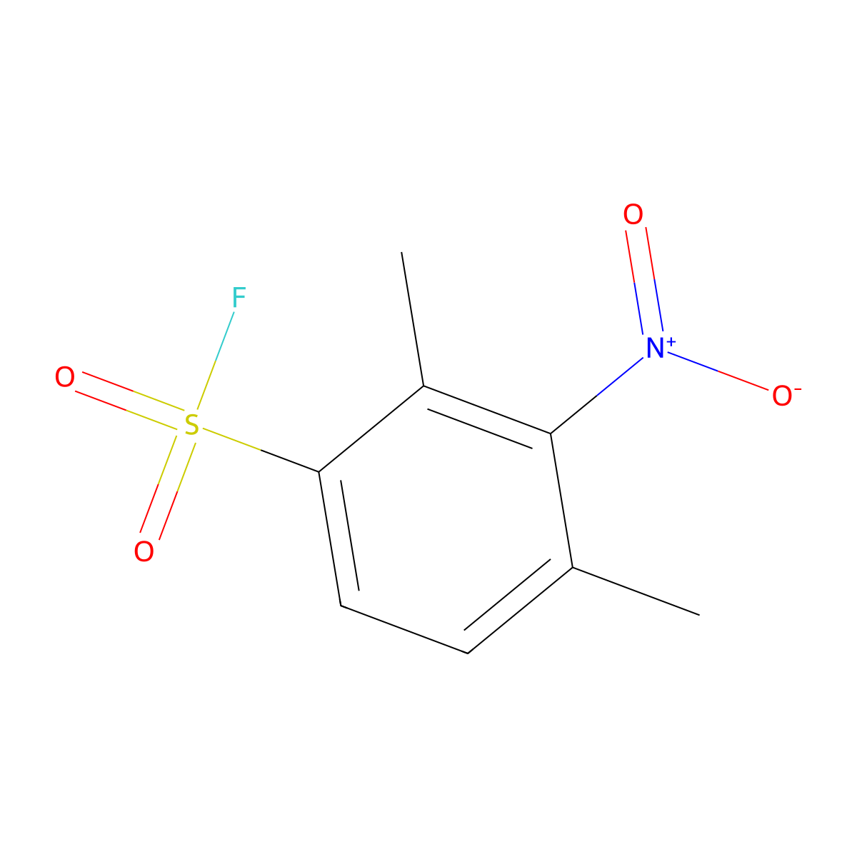 2,4-Dimethyl-3-nitrobenzene-1-sulfonyl fluoride molecular structure, CAS 2137745-89-0