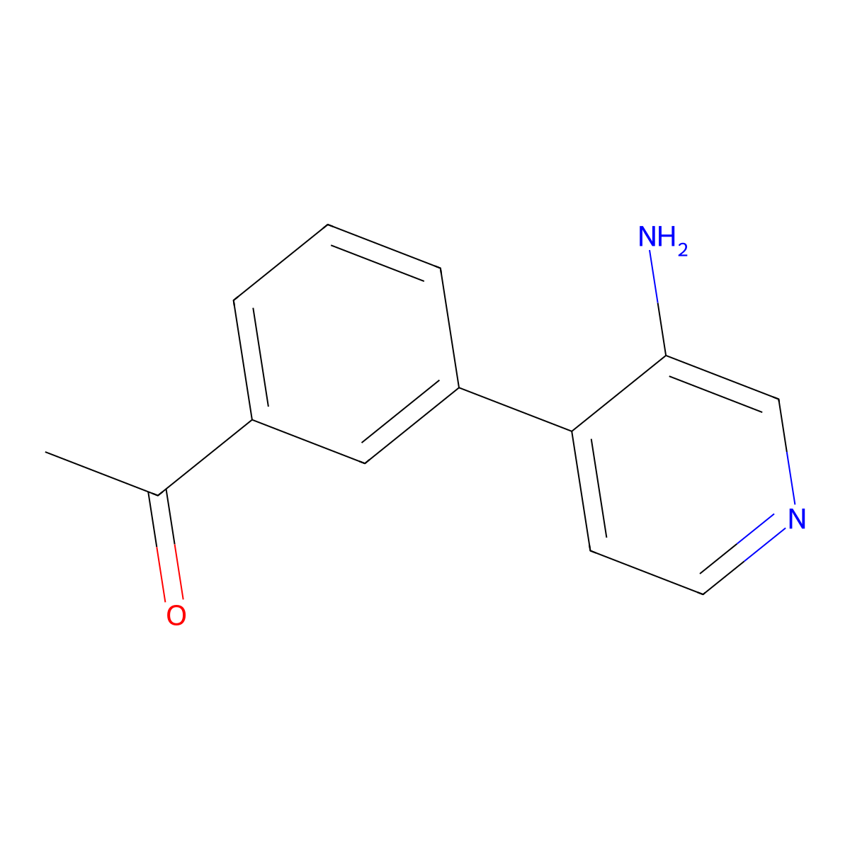 1-[3-(3-Aminopyridin-4-yl)phenyl]ethan-1-one molecular structure, CAS 2137746-04-2