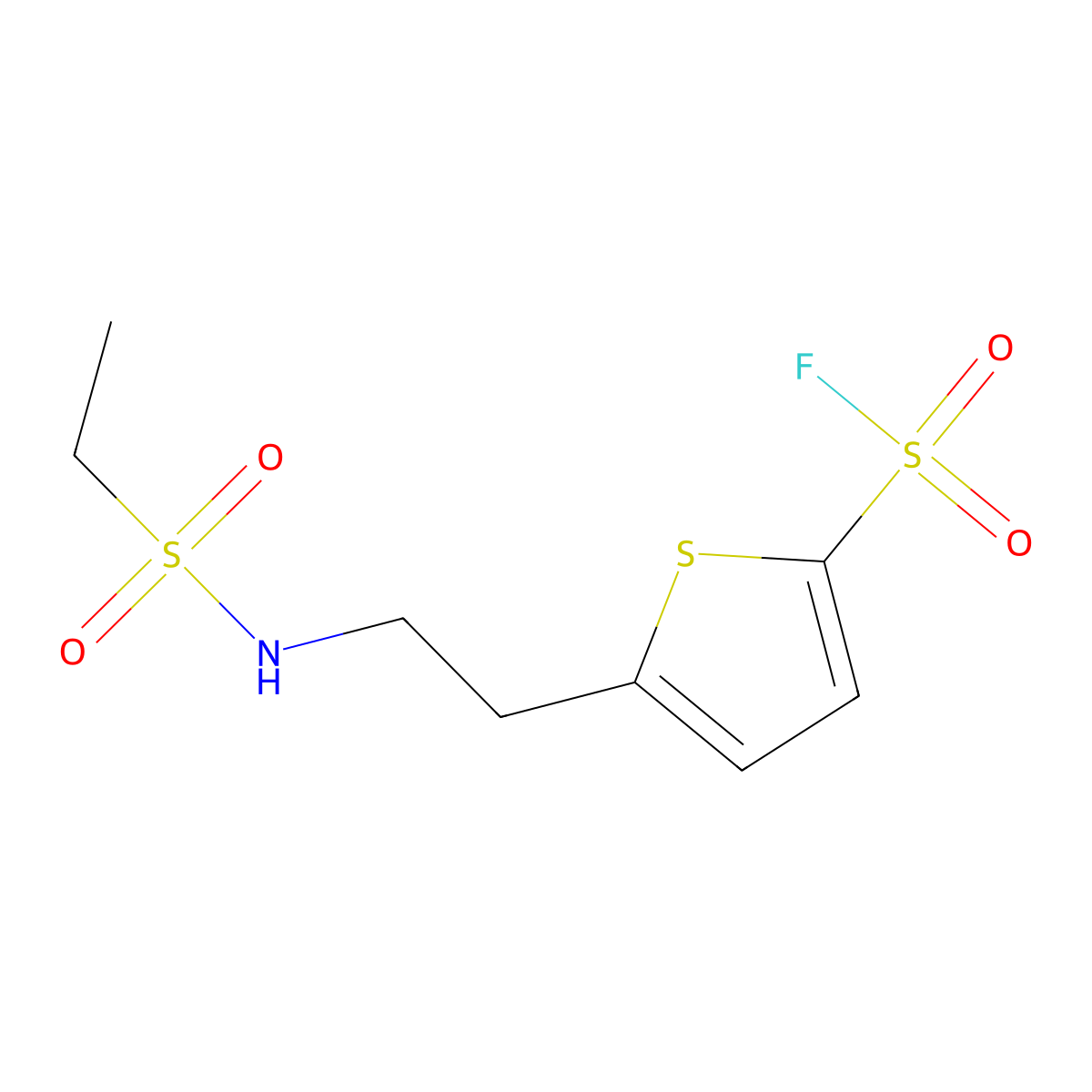 5-(2-Ethanesulfonamidoethyl)thiophene-2-sulfonyl fluoride molecular structure, CAS 2137746-13-3