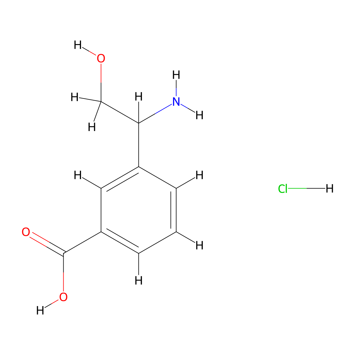 3-(1-Amino-2-hydroxyethyl)benzoic acid hydrochloride molecular structure, CAS 2137746-61-1