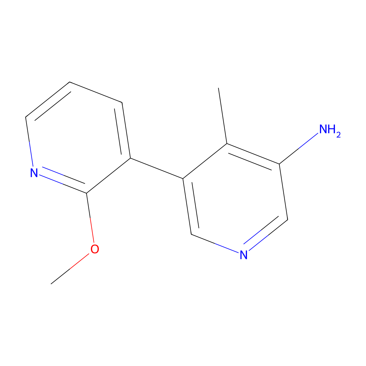 5-(2-Methoxypyridin-3-yl)-4-methylpyridin-3-amine molecular structure, CAS 2137746-89-3