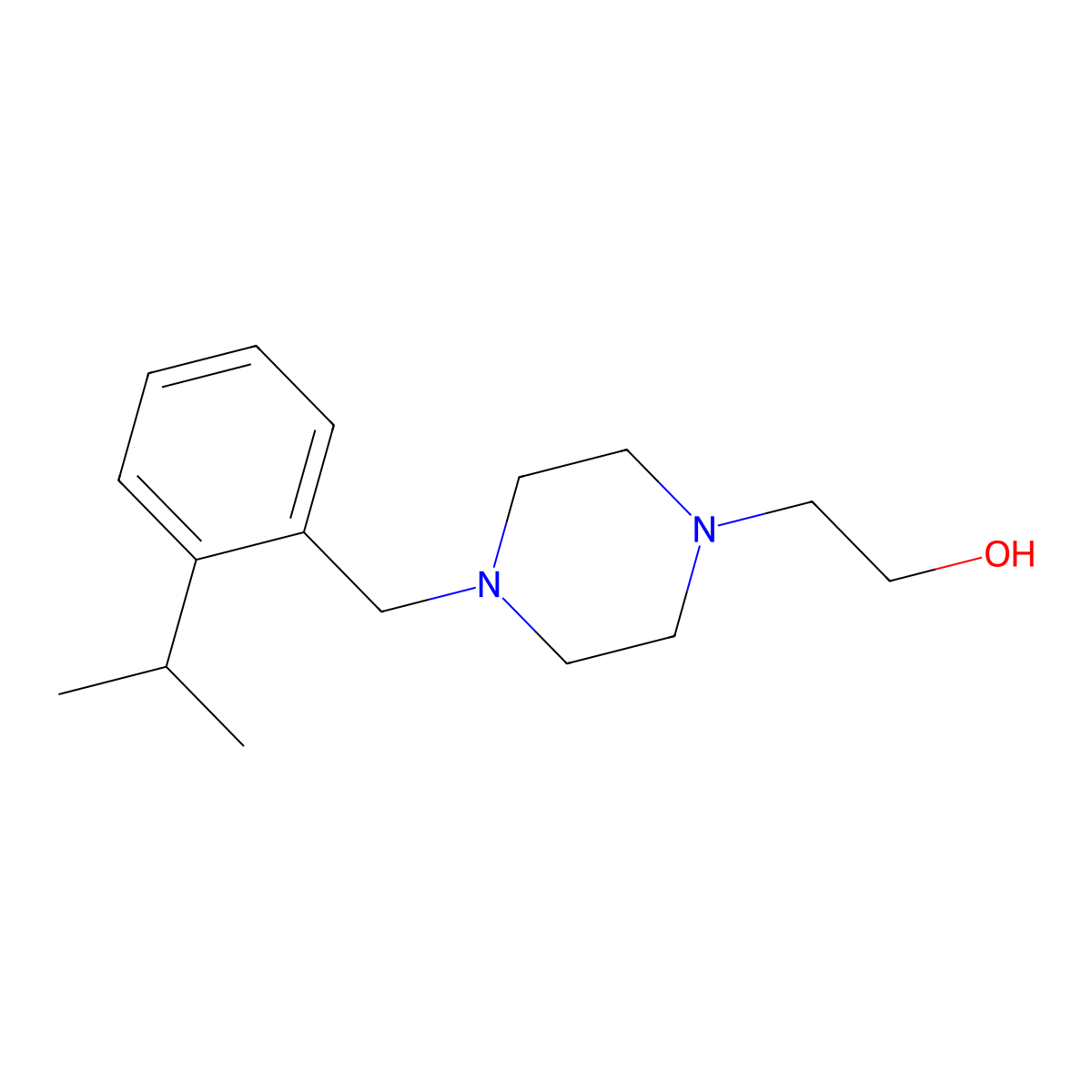 2-(4-{[2-(Propan-2-yl)phenyl]methyl}piperazin-1-yl)ethan-1-ol molecular structure, CAS 2137746-99-5