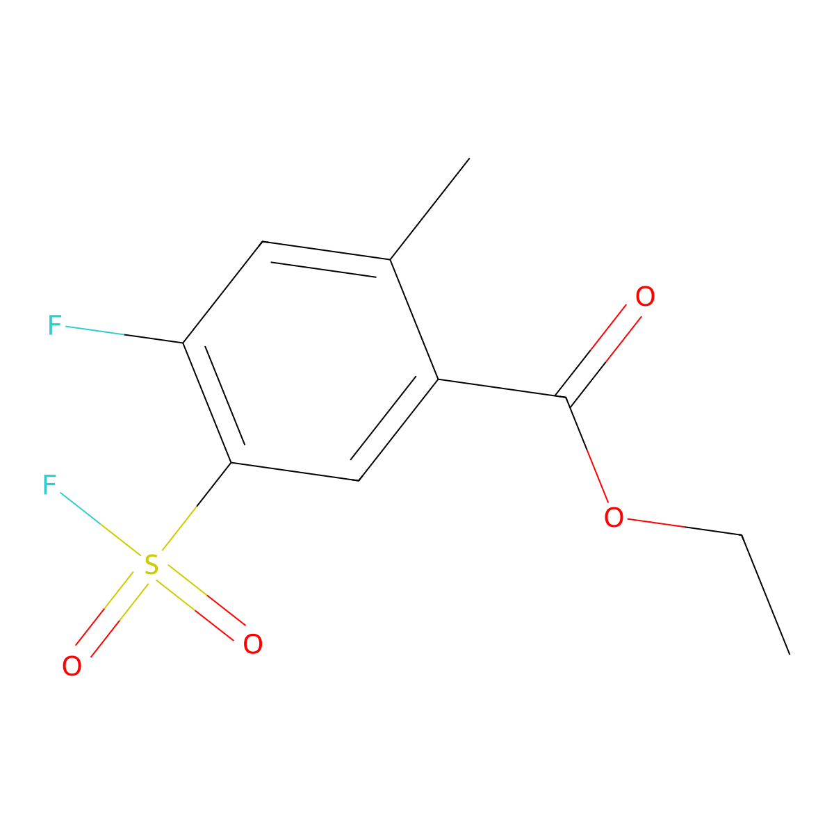 Ethyl 4-fluoro-5-(fluorosulfonyl)-2-methylbenzoate molecular structure, CAS 2137747-03-4