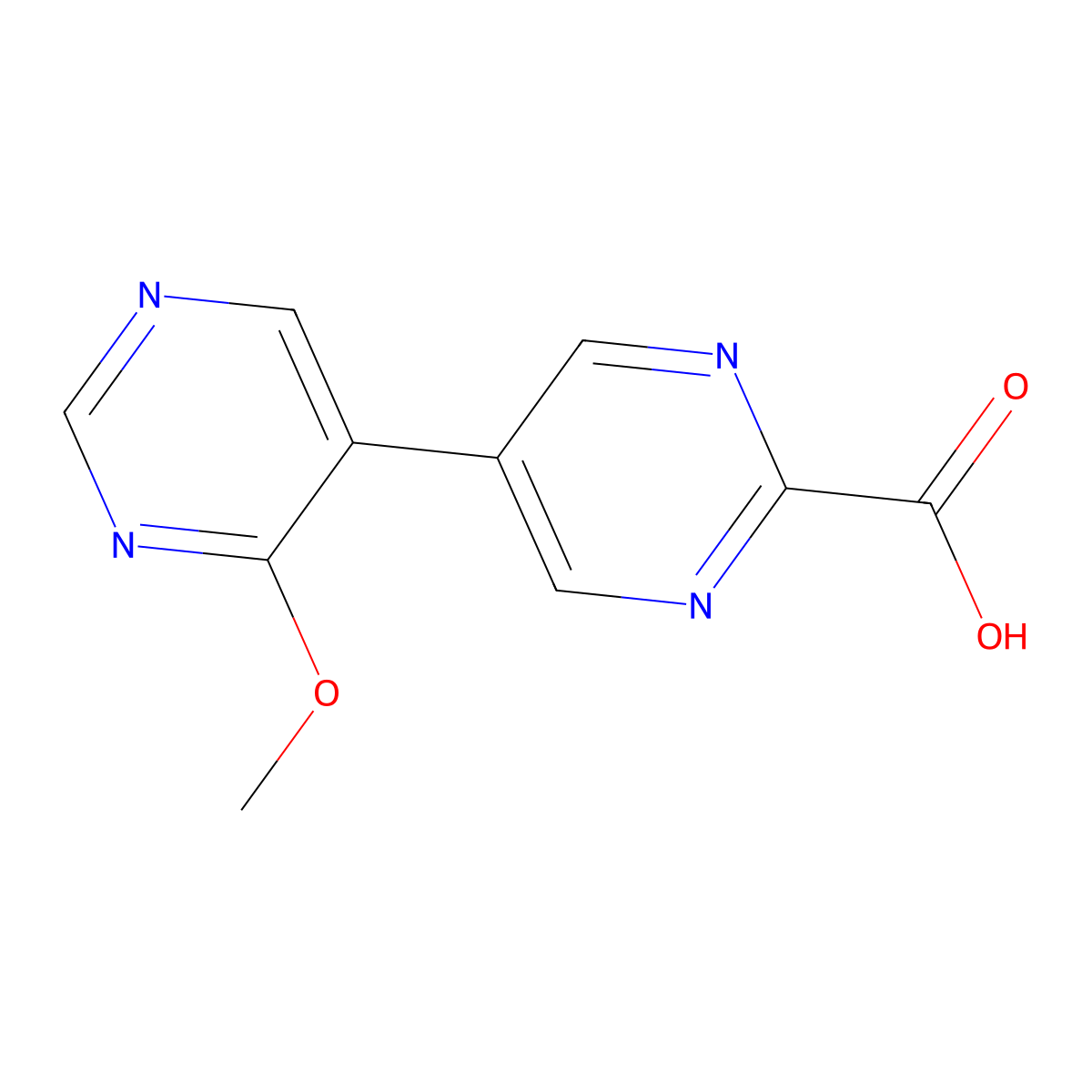 5-(4-Methoxypyrimidin-5-yl)pyrimidine-2-carboxylic acid molecular structure, CAS 2137747-31-8