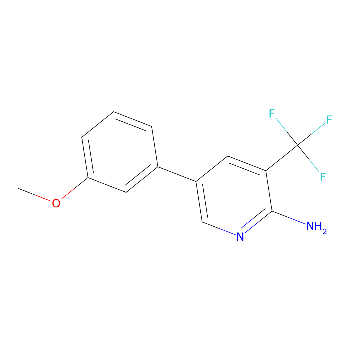 5-(3-Methoxyphenyl)-3-(trifluoromethyl)pyridin-2-amine molecular structure, CAS 2137747-36-3
