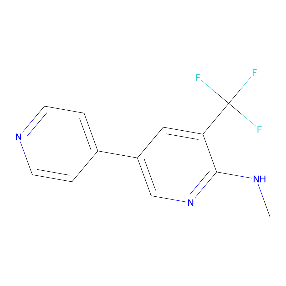 N-methyl-5-(pyridin-4-yl)-3-(trifluoromethyl)pyridin-2-amine molecular structure, CAS 2137747-58-9